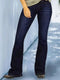 Full Size Wash Flare Jeans with Pockets Plus Size - Mindrella