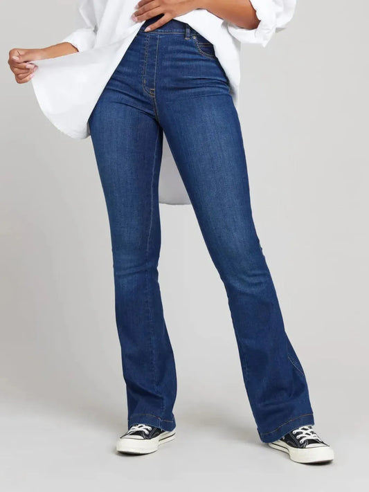 Full Size High-Waisted Flare Jeans Plus Size - Mindrella
