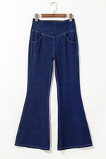Asymmetric Waist Flare Jeans - Vignette | Mindrella