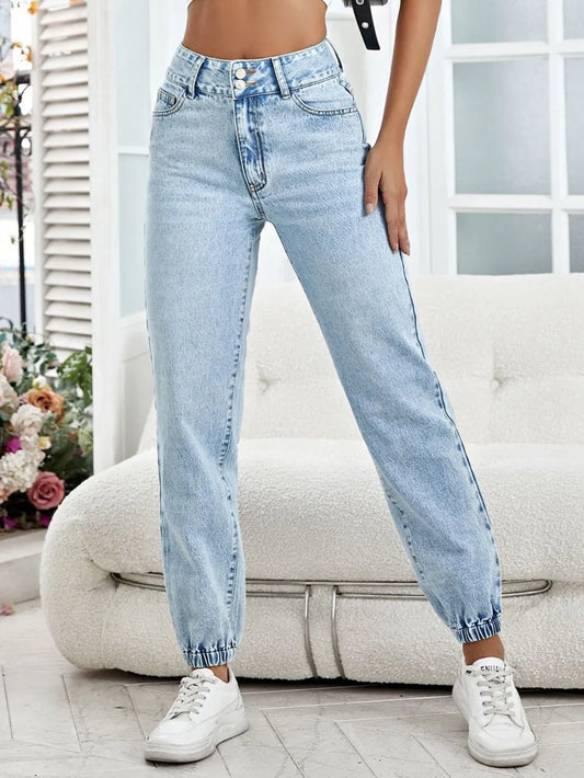 High Waist Jeans with Pockets - Mindrella