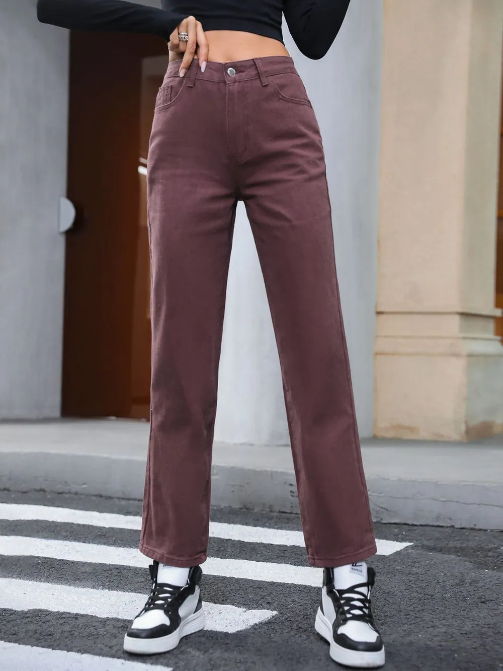 Straight Leg Jeans with Pockets - Mindrella