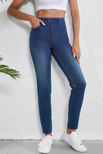High Waist Skinny Jeans with Pockets - Vignette | Mindrella