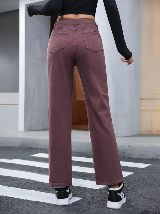 Straight Leg Jeans with Pockets - Mindrella