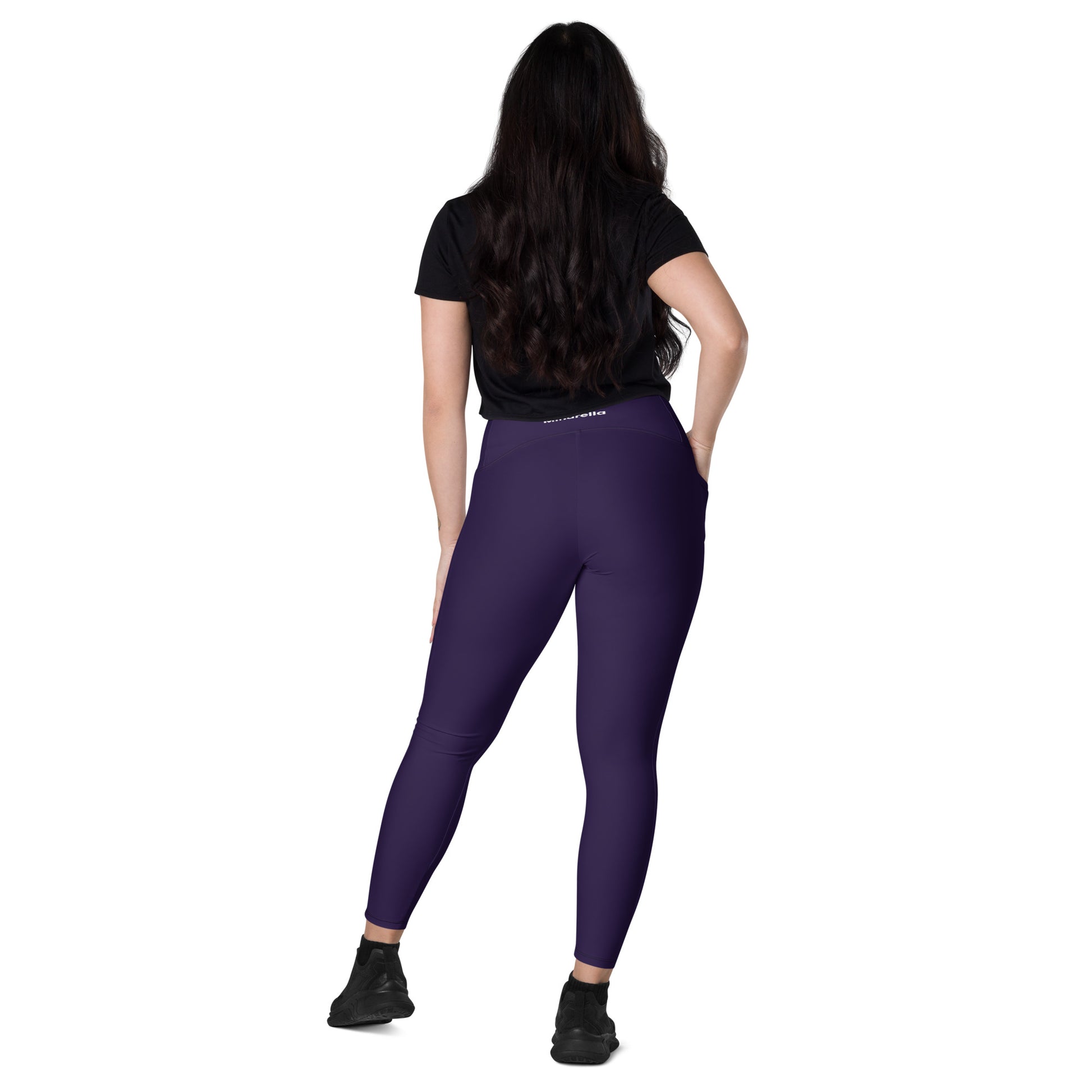 Crossover leggings with pockets Mindrella purple - Mindrella