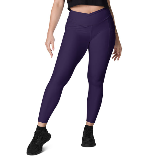 Crossover leggings with pockets Mindrella purple - Mindrella