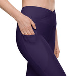 Crossover leggings with pockets Mindrella purple - Vignette | Mindrella