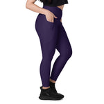 Crossover leggings with pockets Mindrella purple - Vignette | Mindrella