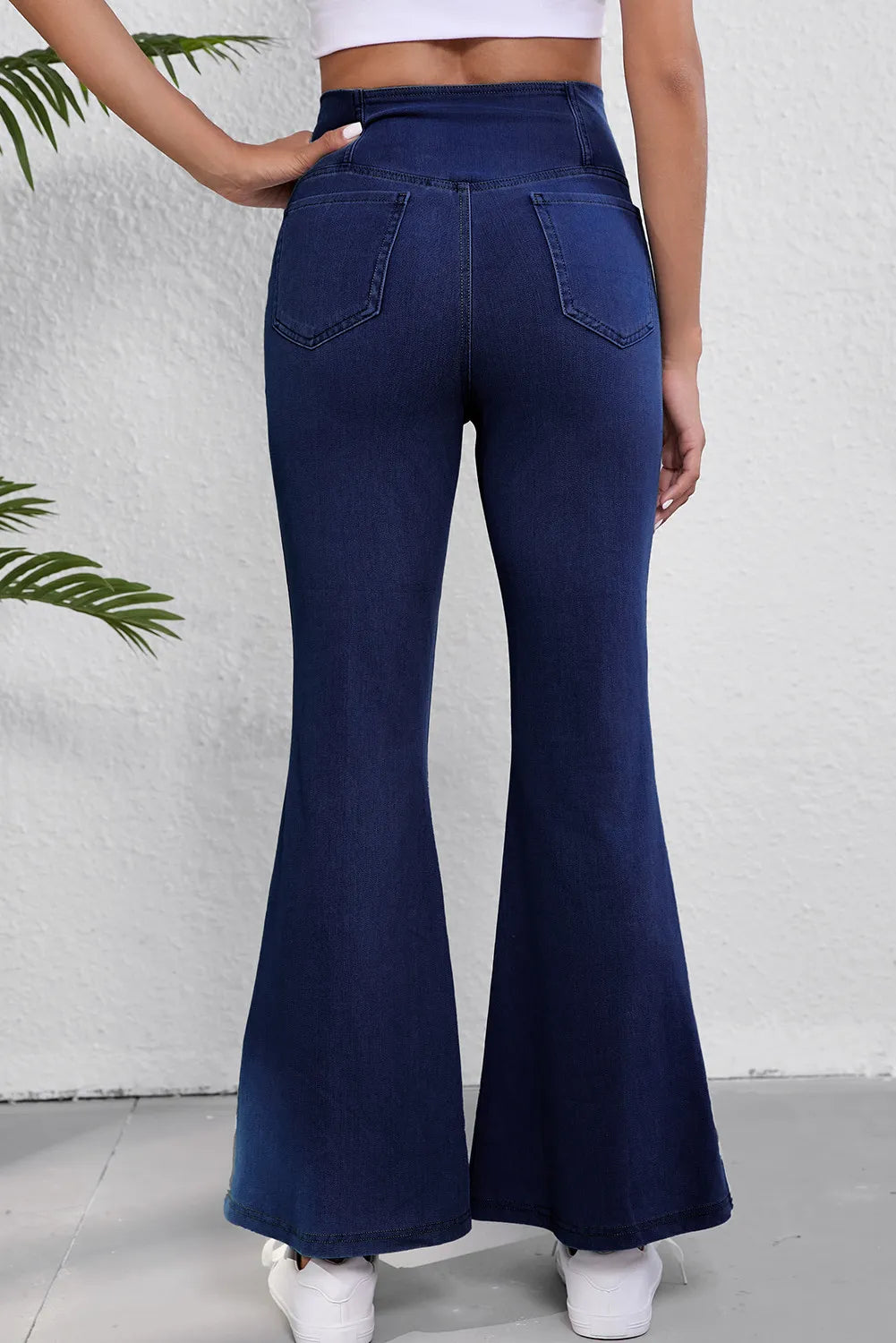 Asymmetric Waist Flare Jeans - Mindrella