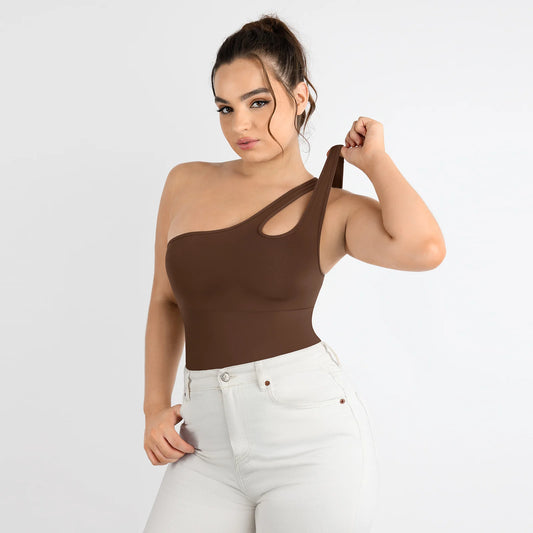 One-Shoulder Bodysuit – Slimming & Supportive - Mindrella