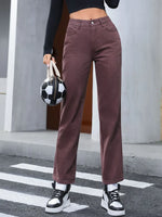 Straight Leg Jeans with Pockets - Vignette | Mindrella